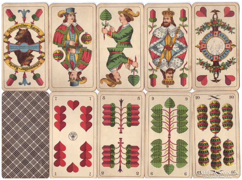 267. German serialized skat card Saxon card image Vass Altenburg Thüringen 32 sheets around 1935