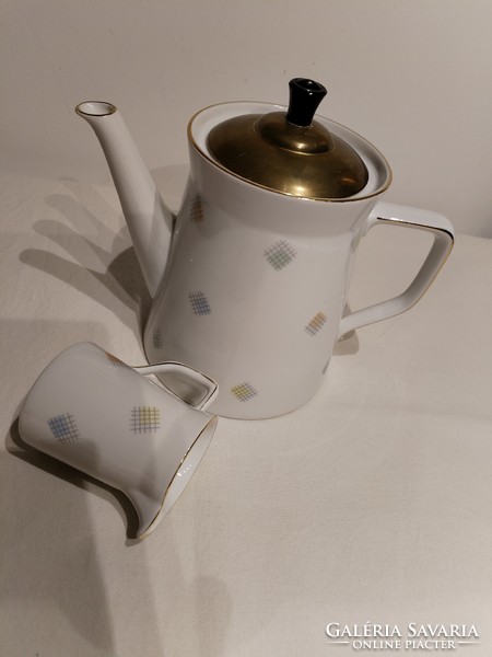 Porcelain coffee and cream pourer - with art deco features/ 2 pcs.