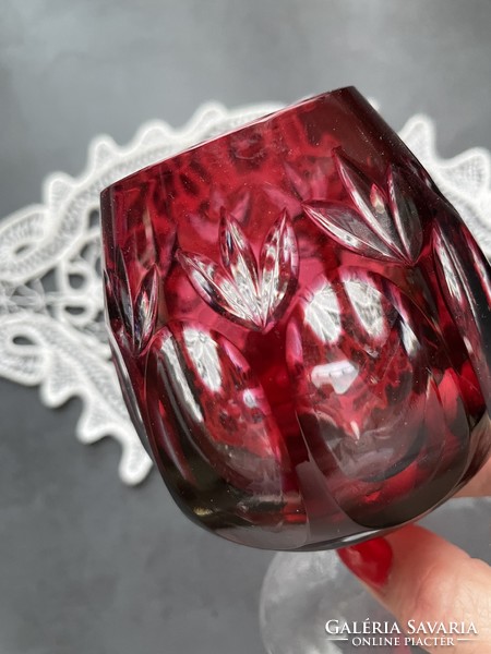 Old wmf ruby cognac glass