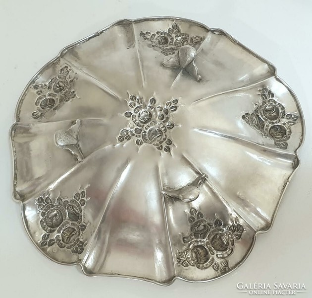 Viennese rosy silver centerpiece, serving bowl