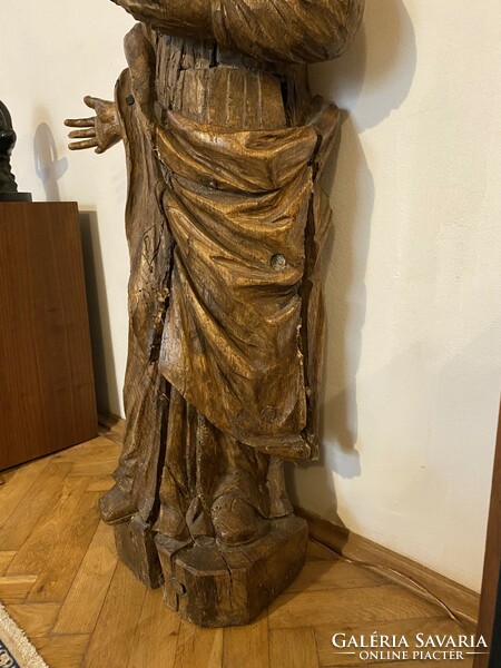 17th century baroque wooden statue of Mary Magdalene