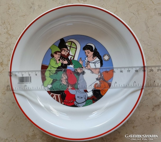 3db Zsolnay Hófehérke mese mintás gyerek porcelán étkészlet