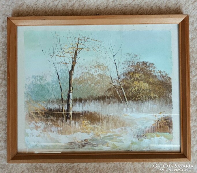 Winter landscape - oil painting