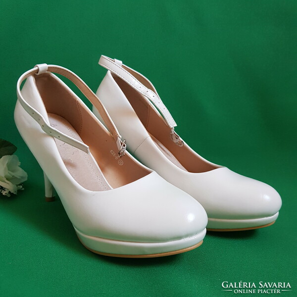 New 38 platform white bridal casual high heel shoes with ankle strap