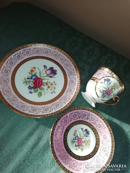 Porcelain German 3-piece breakfast, coffee/tea set