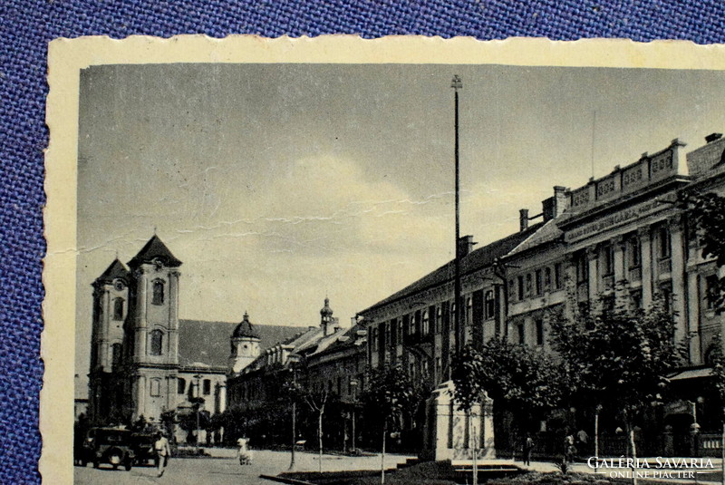 Gyöngyös   Hanisz - tér   fotó képeslap , automobil  1940   Sérült!