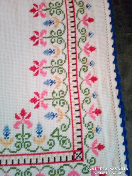 Antique large cross stitch tablecloth.