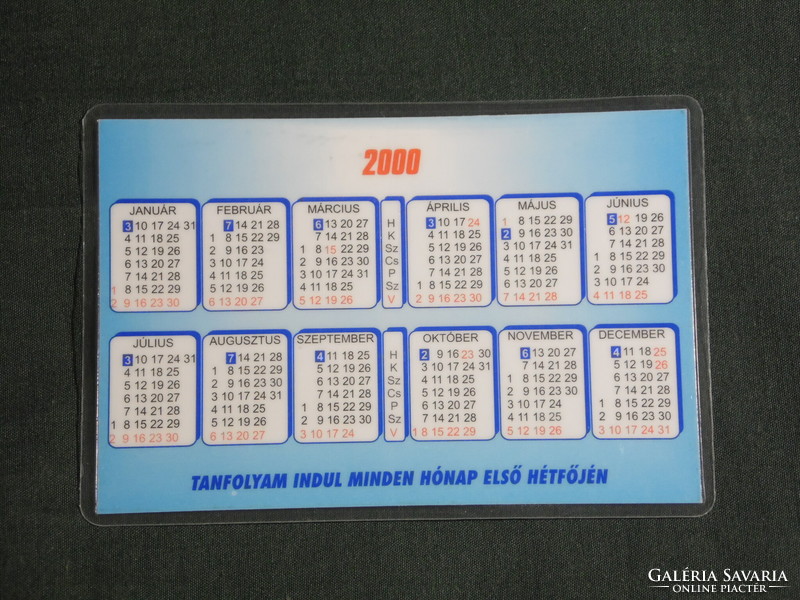 Card calendar, József Pozsár, Pozsár driving school, Békéscsaba, 2000, (6)
