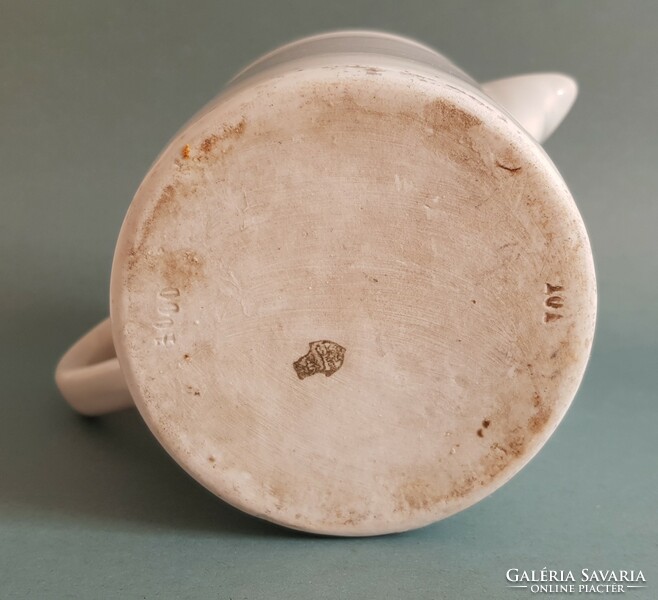 Old 1 liter Zsolnay porcelain apothecary measuring jug jug 16 cm