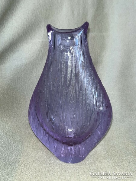 Miroslav Klinger purple glass vase sklo union zeleny brod glass factory (u0012)