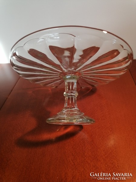 Vintage art deco, pedestal, glass cake plate, fruit bowl, centerpiece