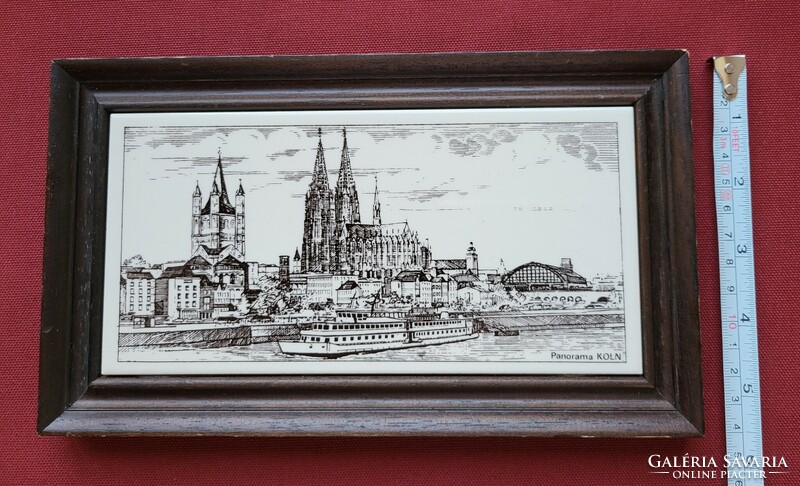 Csempekép csempe kép Köln látképpel fa keretben