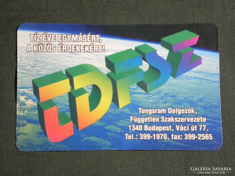 Card calendar, independent trade union of tdfsz tungsram workers, Budapest, 2000, (6)