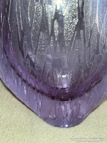 Miroslav Klinger purple glass vase sklo union zeleny brod glass factory (u0012)