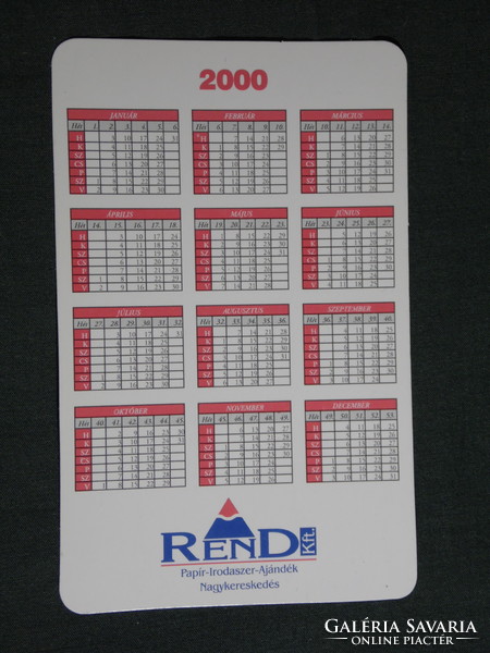 Card Calendar, Dráva Piért Paper Stationery Sales Co., Ltd. Pécs, 2000, (6)