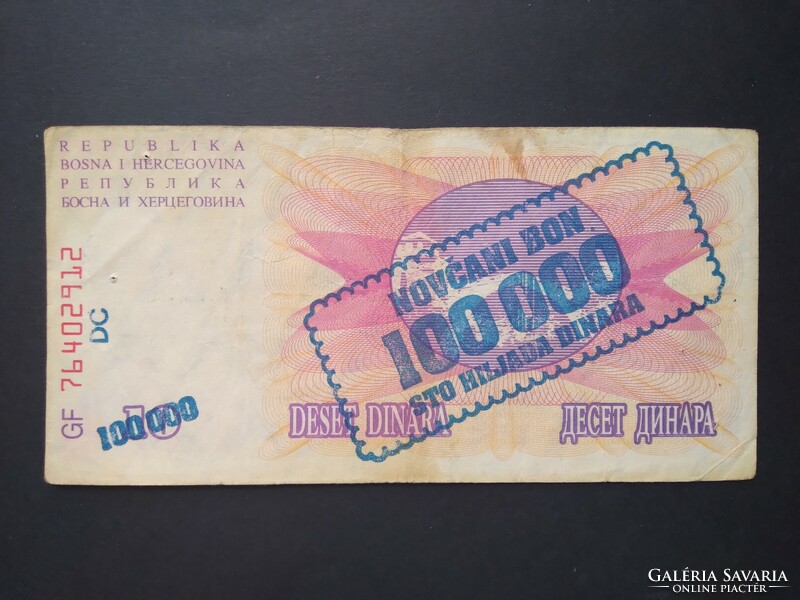 Bosnia and Herzegovina 100000 dinars 1993 f