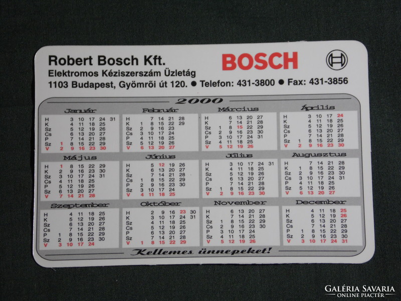 Card calendar, bosch machine tools, Budapest, 2000, (6)