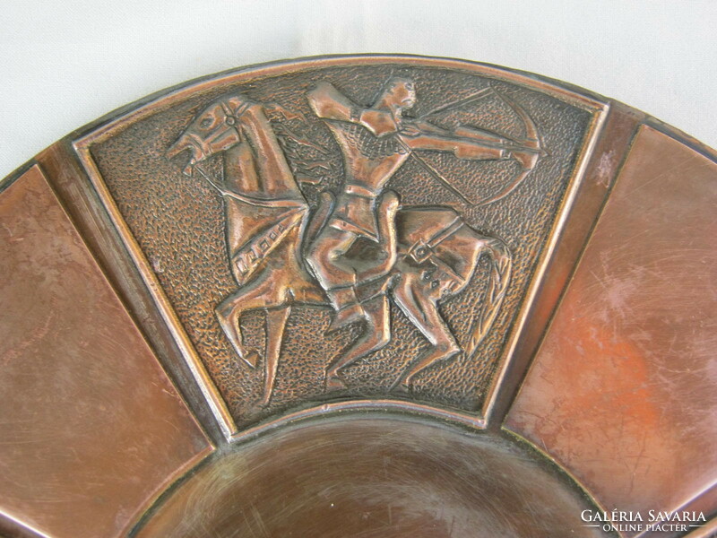 Csodsarvas Hunor and Magor copper or bronze industrial wall bowl