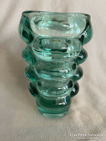 Retro vladislav urban green glass vase sklo union hermanova glass factory (u0014)