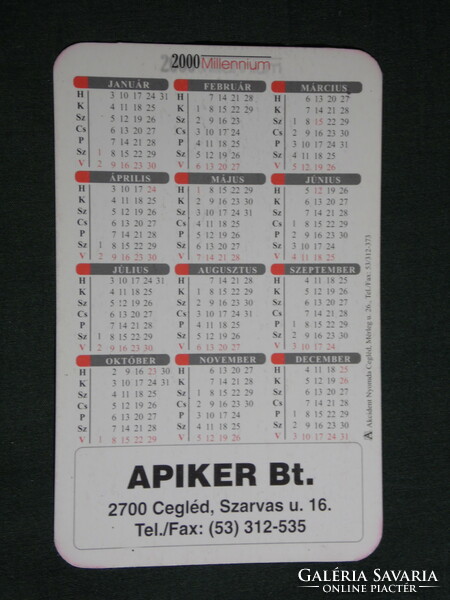 Card calendar, site Balázs Méhés, Cegléd, 2000, (6)
