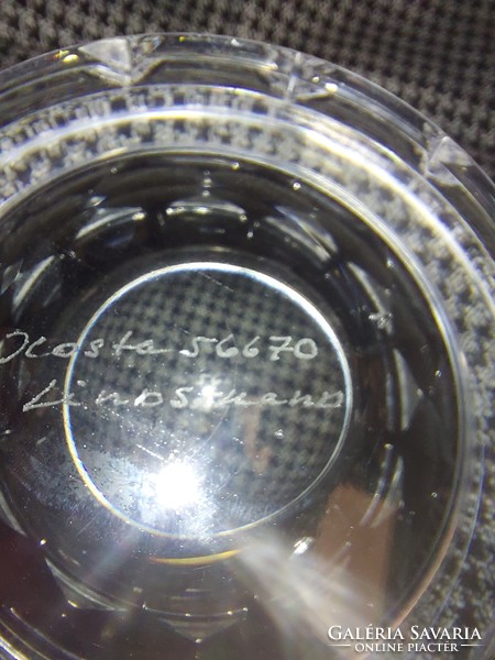 Kosta, Lindstrand, heavy branded glass goblet, 9 cm high, 12 cm wide