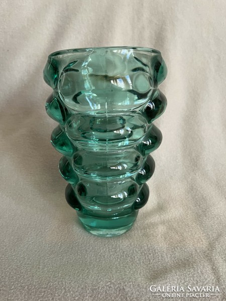 Retro vladislav urban green glass vase sklo union hermanova glass factory (u0014)