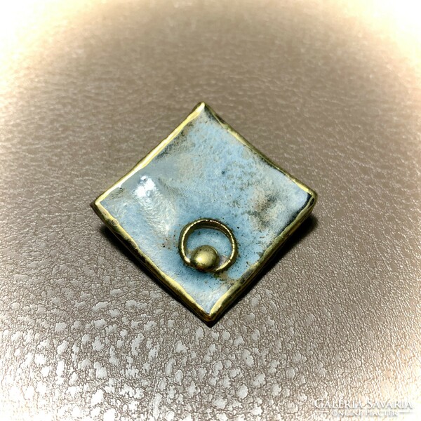 Vintage brooch, old craftsman ceramic pin from the 1970s or 80s