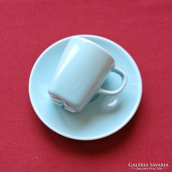 2 sets of porcelain coffee cup saucer espresso mocha short coffee espresso light blue color