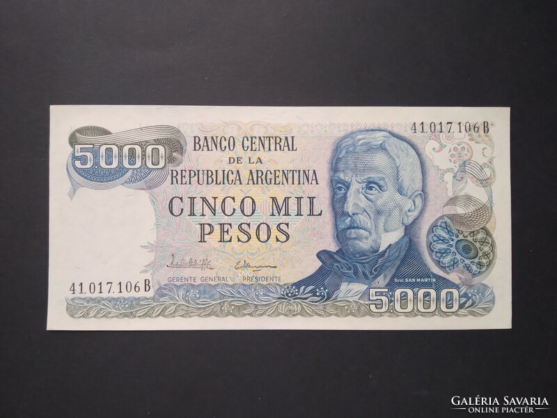 Argentína 5000 Pesos 1982 Unc-
