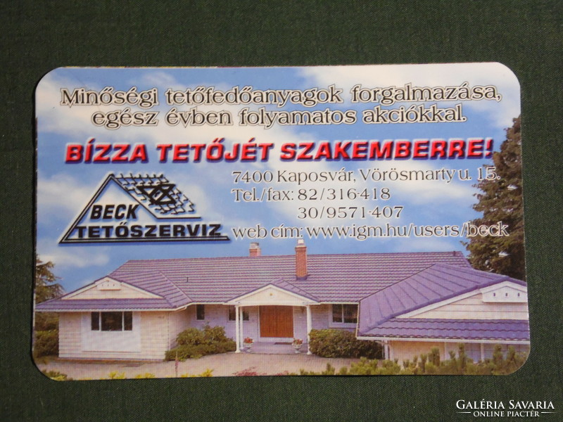 Kártyanaptár, Beck tetőszerviz, építőanyag kereskedés, Kaposvár , 2000, (6)