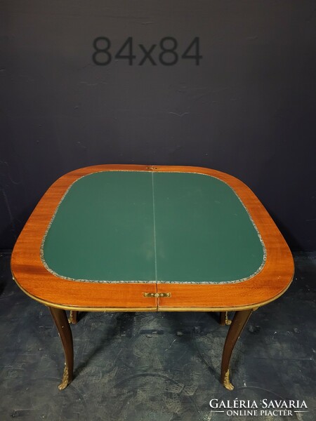 French marquetry folding card table, game table, console table