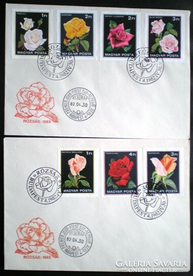 F3512-8 / 1982 roses ii. Line of stamps on fdc