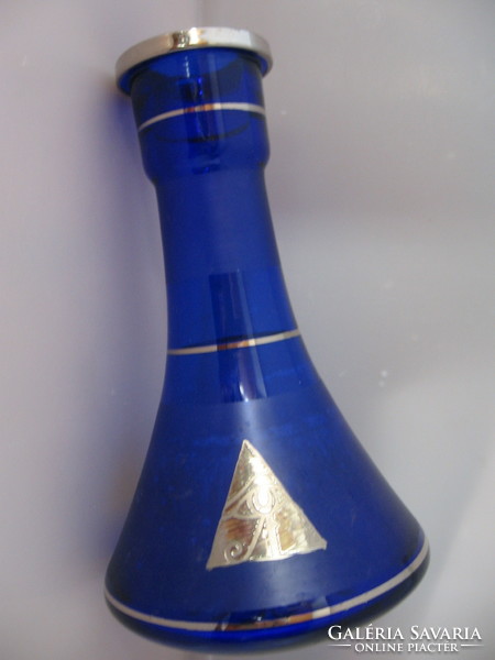 Eye of Horus blue glass vase with gold pattern, hookah container