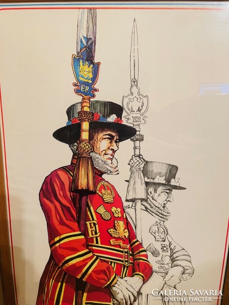 Tower of London guards, beefeaters, graphics