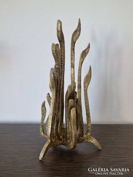Brutalist-style bronze ornament/candlestick attributed to Hannes Heinz Goll - 1960s
