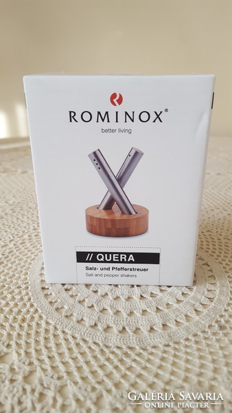 Rominox Quera modern só-borsszóró bambusz tartóban