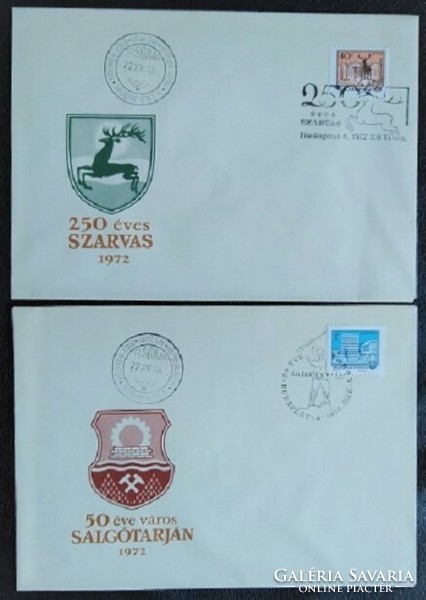 F2844-5 / 1972 landscapes - cities i. Line of stamps on fdc