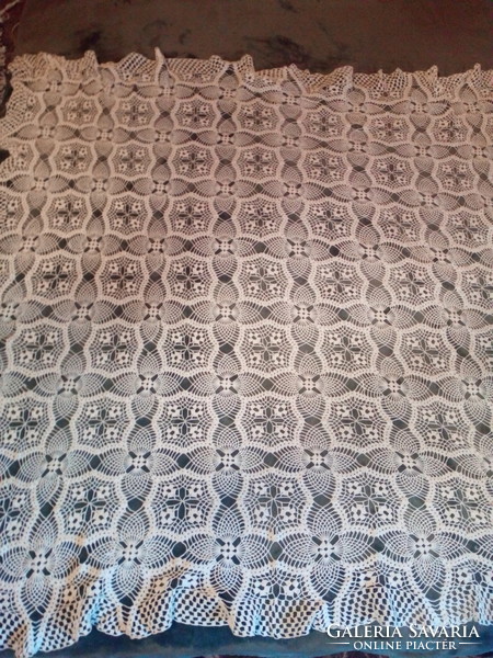 Antique crochet tablecloth.