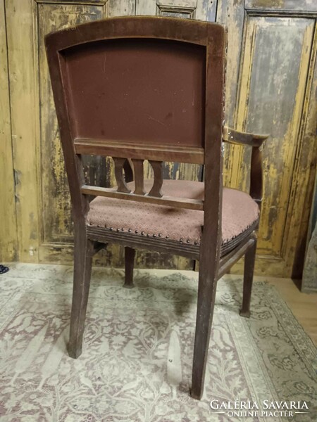 Viennese armchair, early 20th century with original upholstery, cleaned and partially repaired, for sale with slight damage