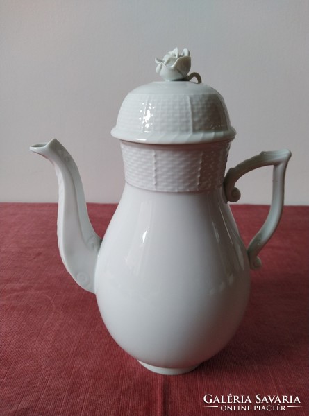 Fehér Herendi porclán 6 személyes teás készlet