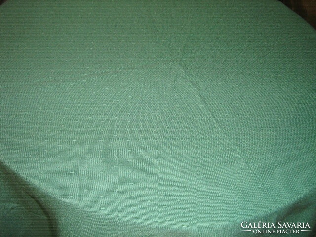 Beautiful elegant pale apple green lacy edged oval woven tablecloth