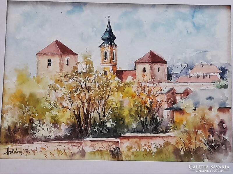 Holányi Julianna: Várpalotai tavasz, akvarell 1996.