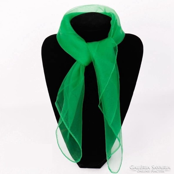 New, willow-green colored chiffon shawl, scarf
