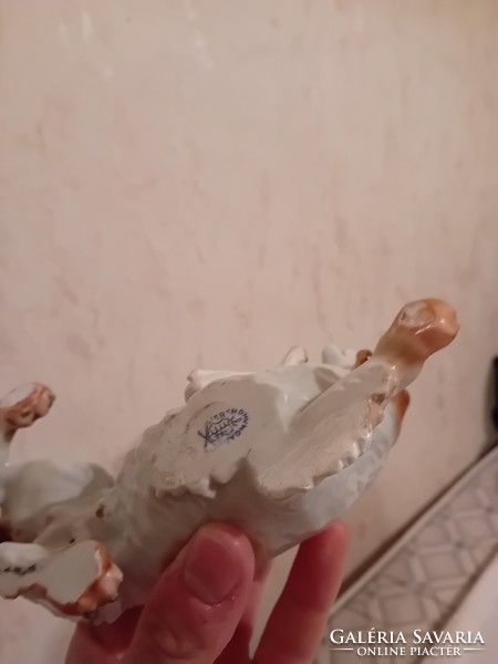 Herendi porcelán kutya ír szetter restaurált