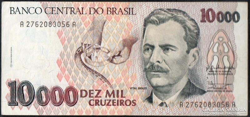 D - 021 - foreign banknotes: 1993 Brazil 10,000 cruzeiros unc