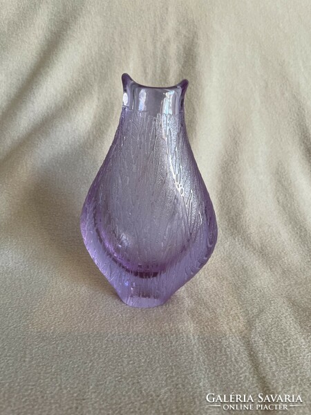 Miroslav Klinger purple glass vase sklo union zeleny brod glass factory (u0012)