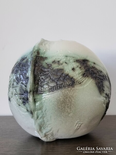 Teréz Borza applied art porcálan sphere vase - 20 cm