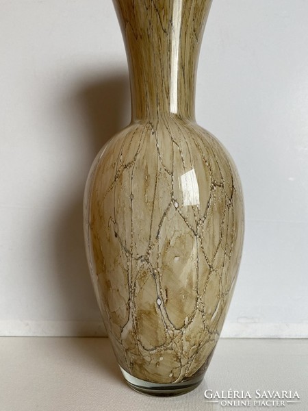 Very unique, thick, large (30 cm) retro (80s) Jósefina glass vase, decor vase