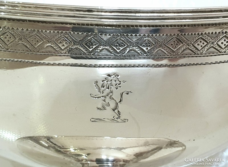 Silver (925) bowls salt or spice holder 1793 London, with spoons (1788)