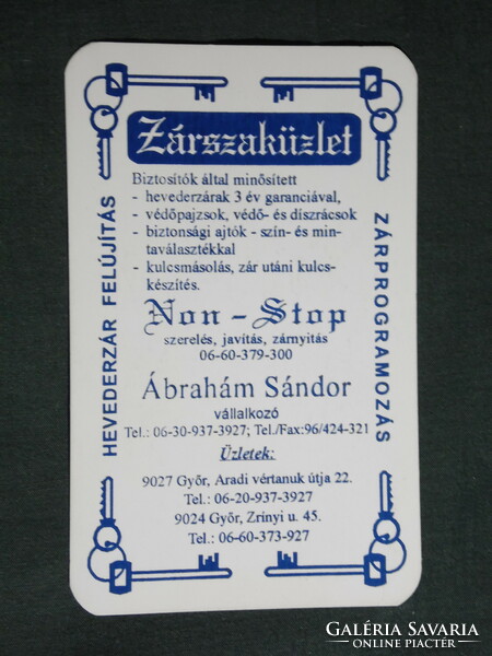 Card Calendar, Sándor Ábrahám, non-stop locksmith service, Győr, 2000, (6)
